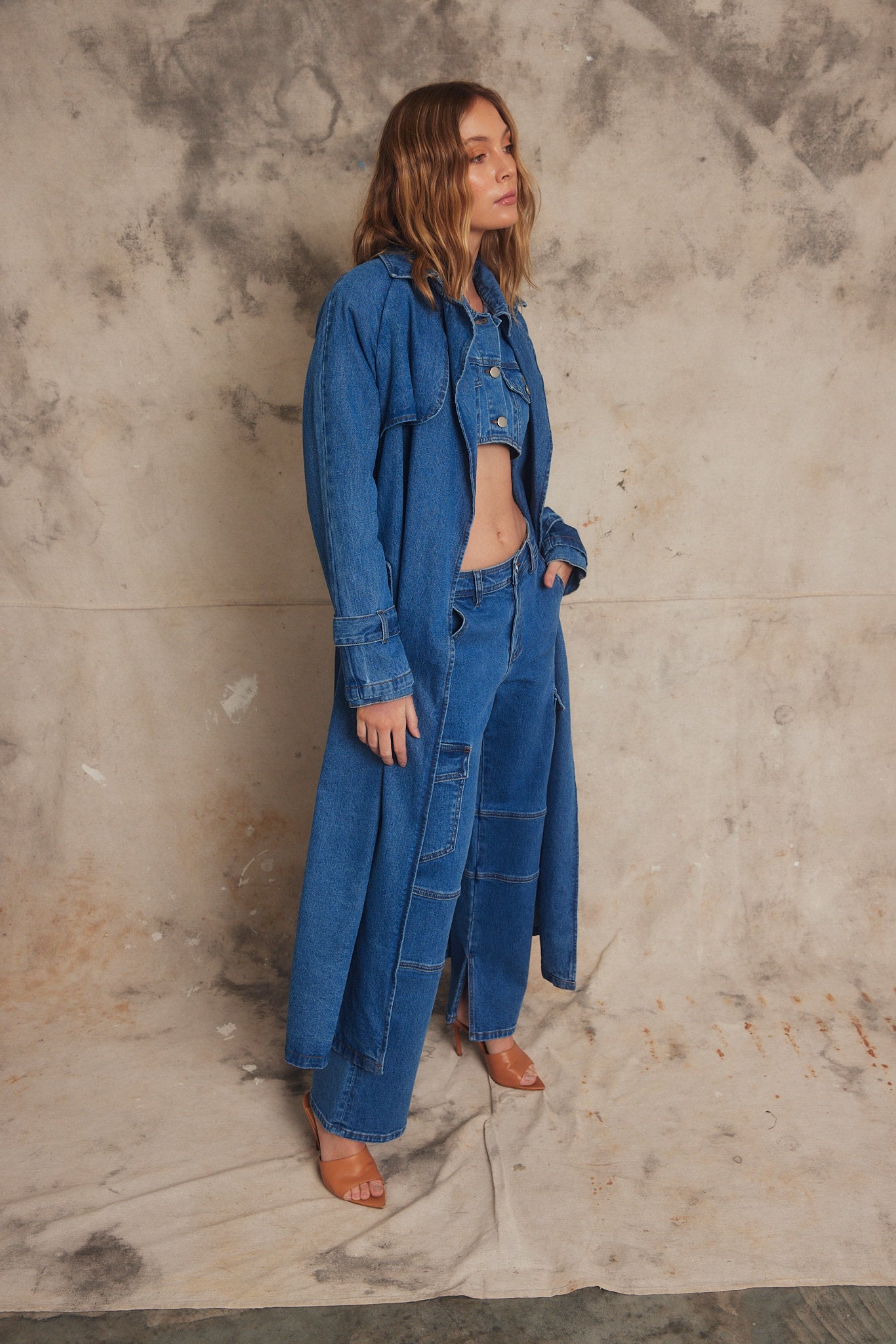 PIPPA The Label Riley Trench - Indigo Denim – Love Spell