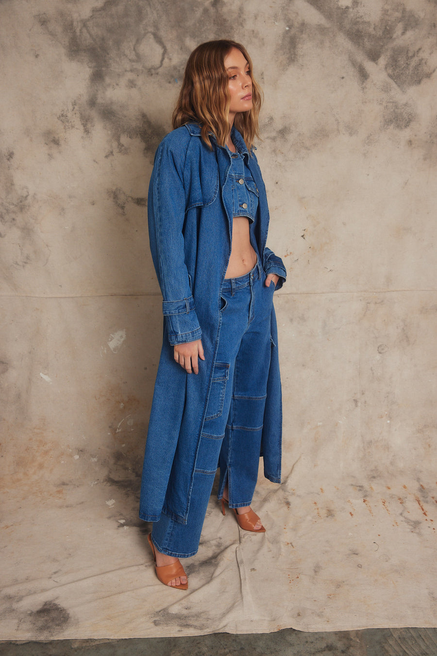 PIPPA The Label Riley Trench - Indigo Denim