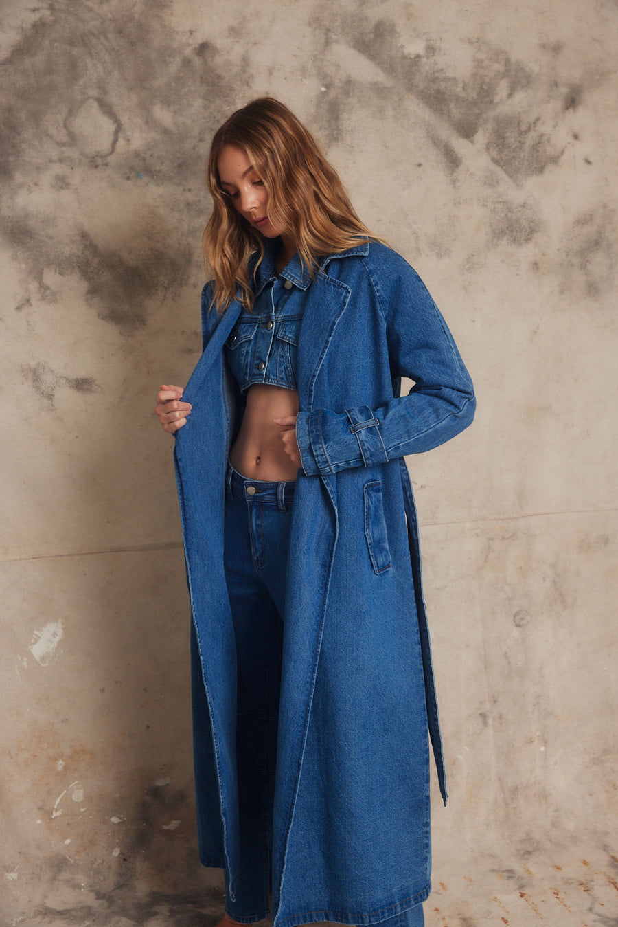 PIPPA The Label Riley Trench - Indigo Denim