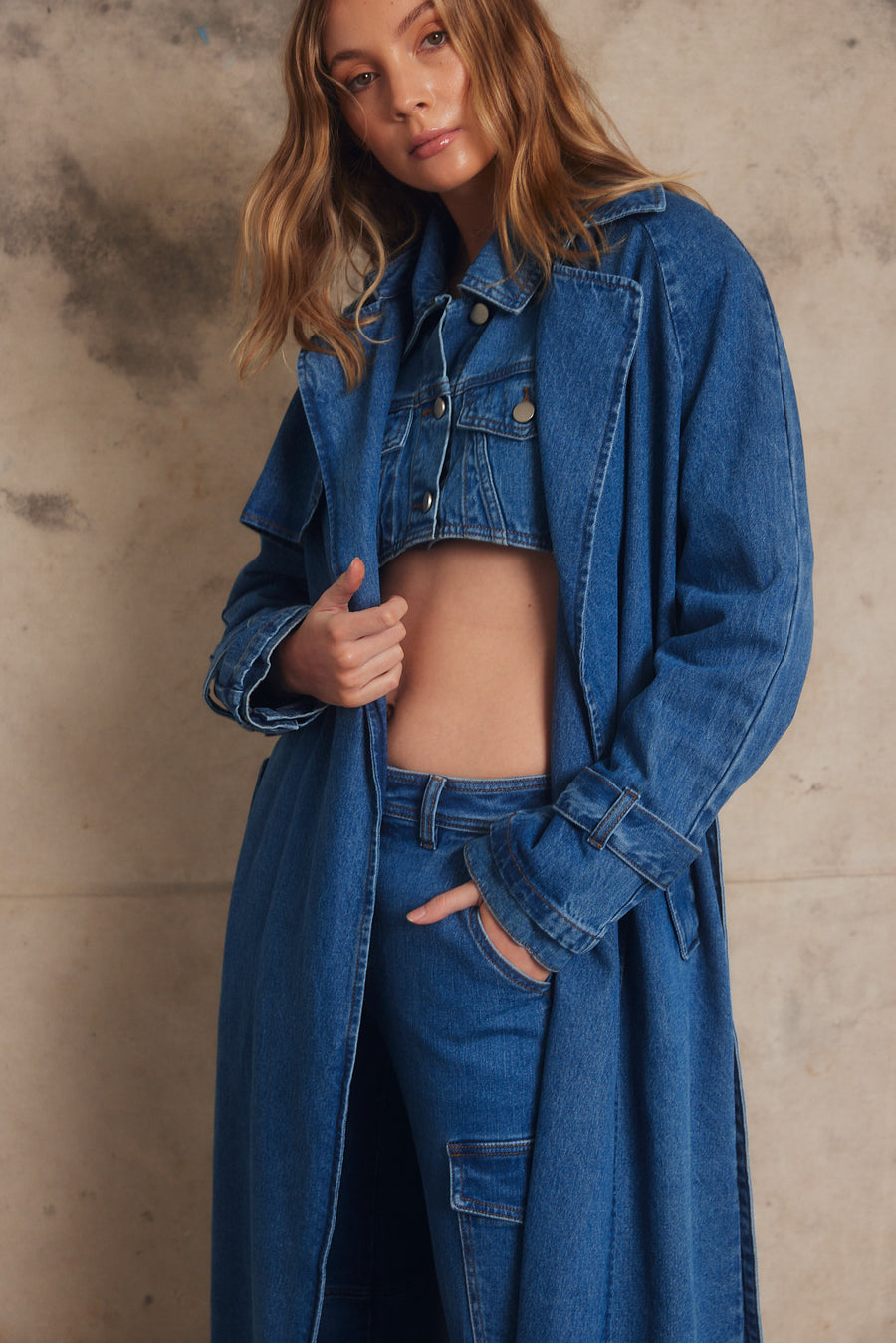 PIPPA The Label Riley Trench - Indigo Denim