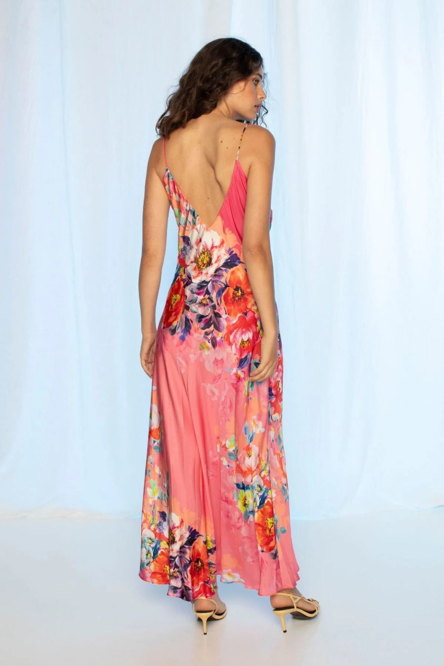 Kachel Lia Maxi Slip Dress - Vivid Petals