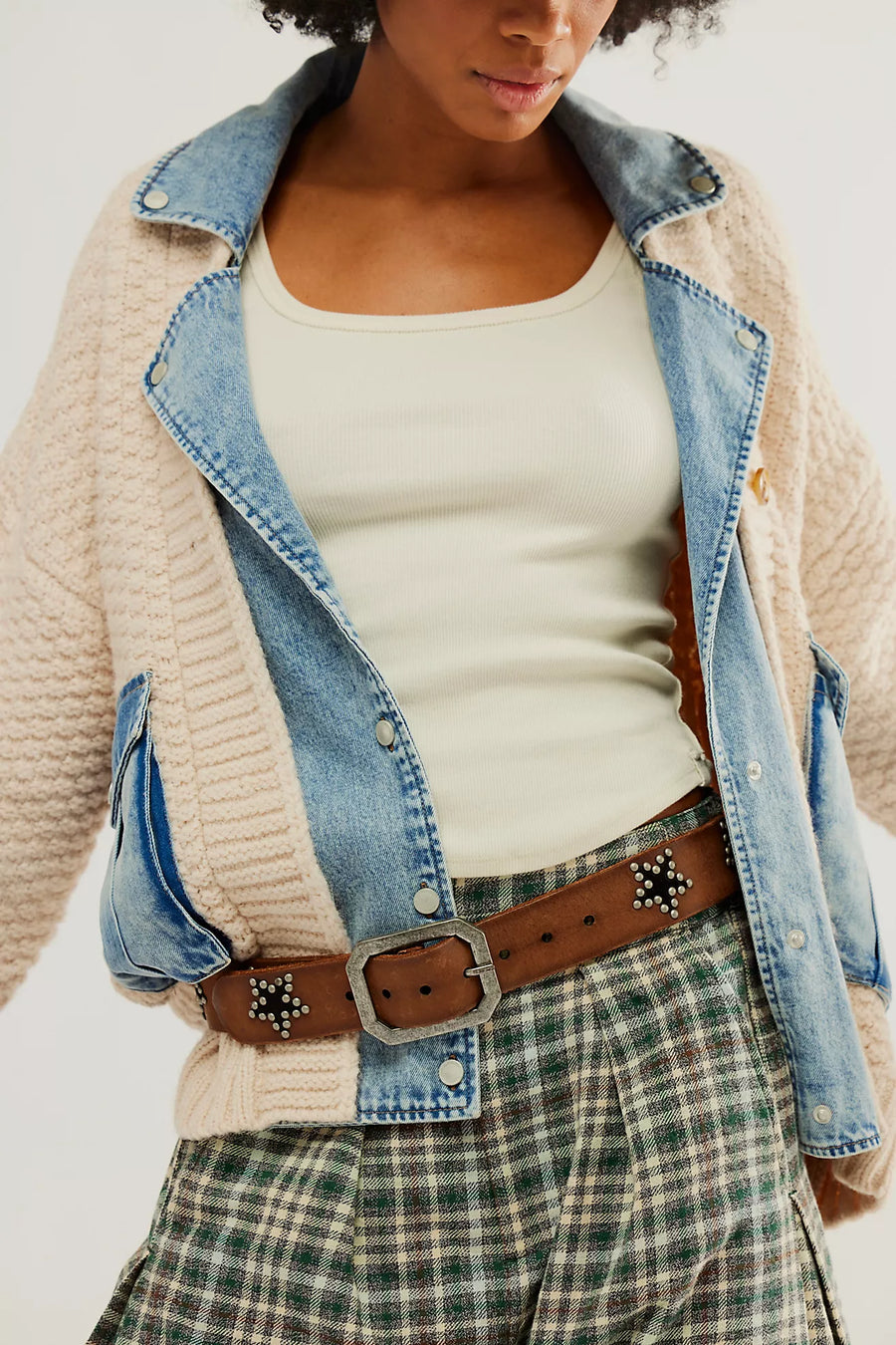 Free People Starcrossed Studded Belt - Bronze Age