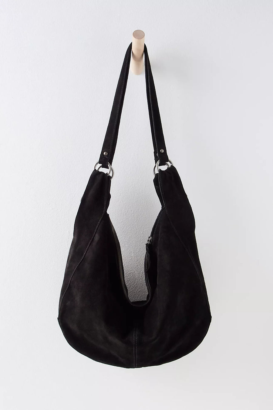 Free People Roma Suede Tote - Black