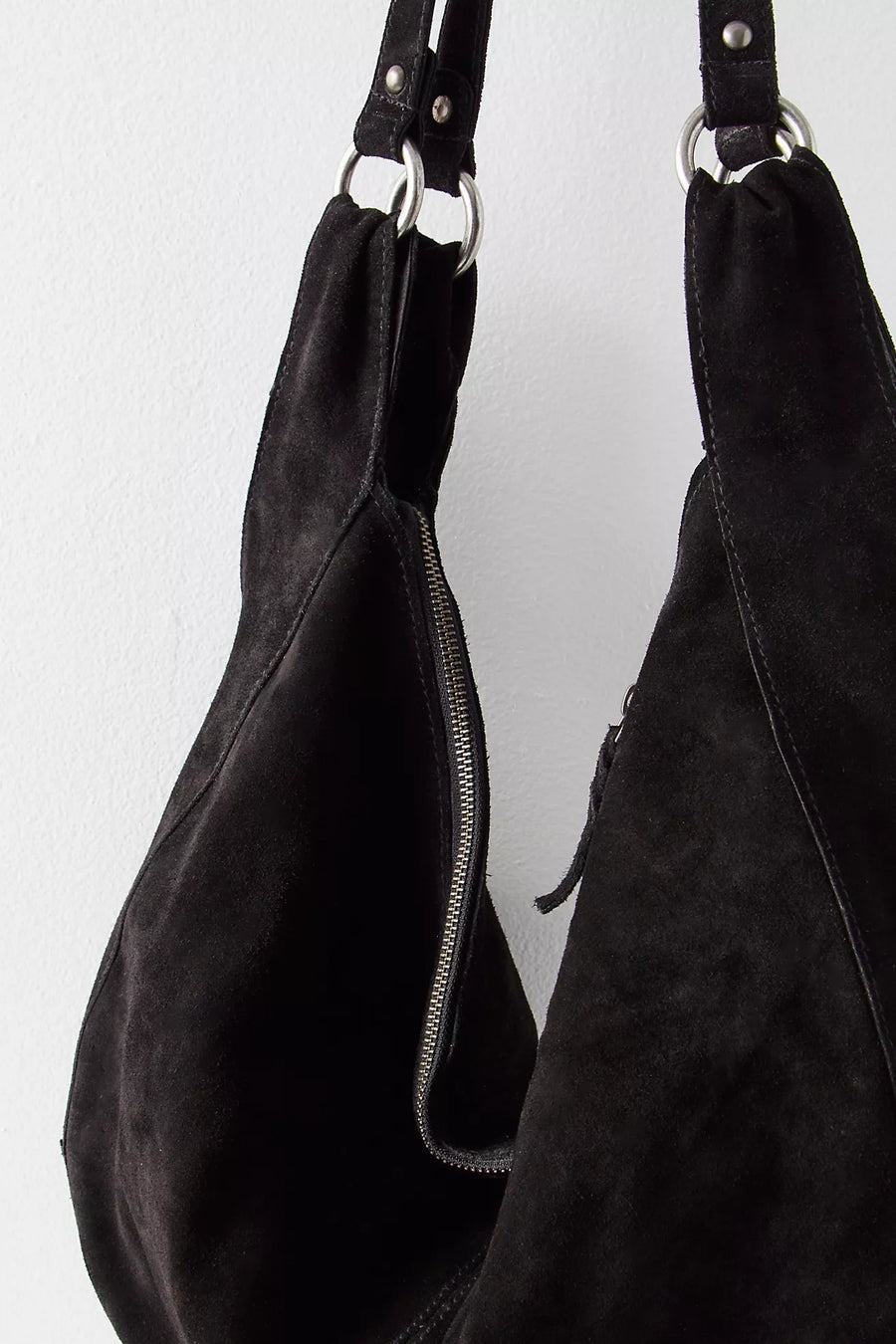 Free People Roma Suede Tote - Black