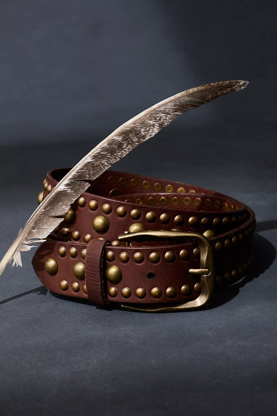 Free People WTF Sola Stud Belt - Cognac