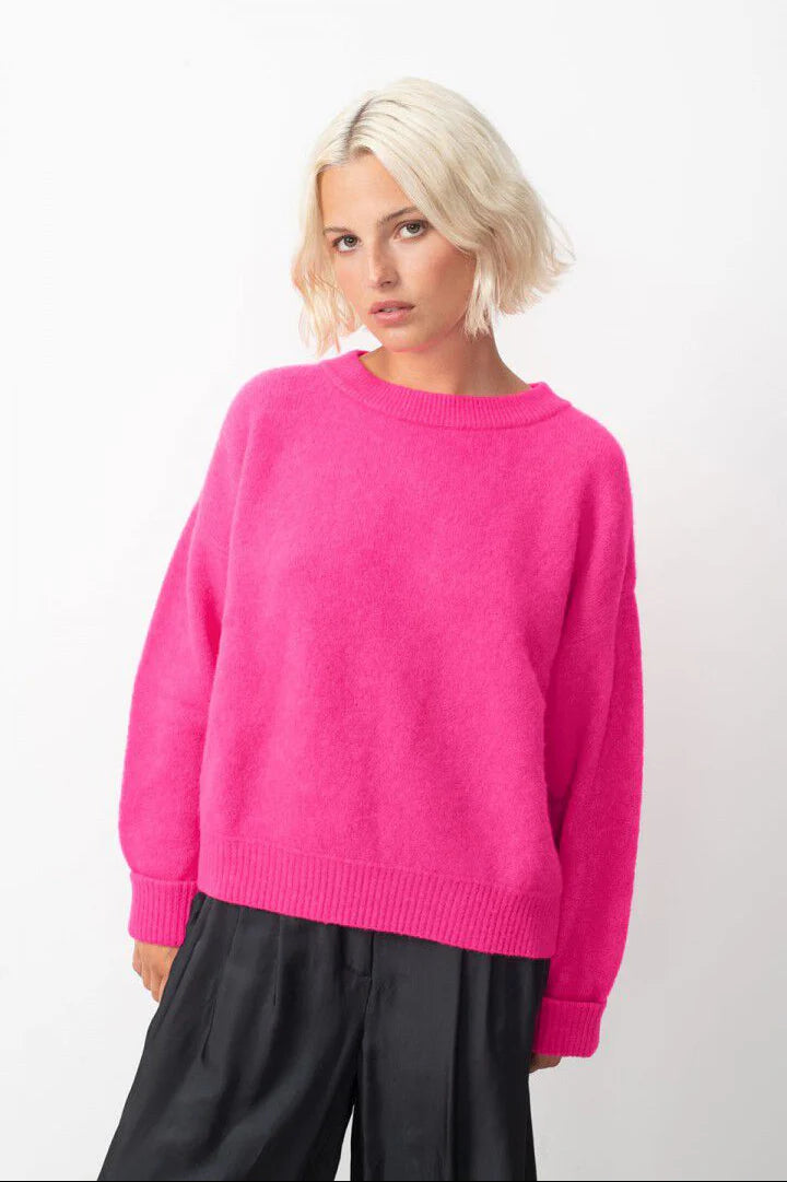 American Vintage Vitow Pullover - Fluro Pink Melange
