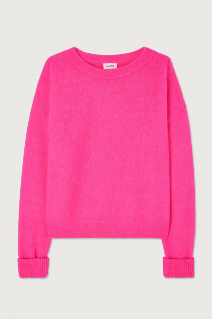 American Vintage Vitow Pullover - Fluro Pink Melange