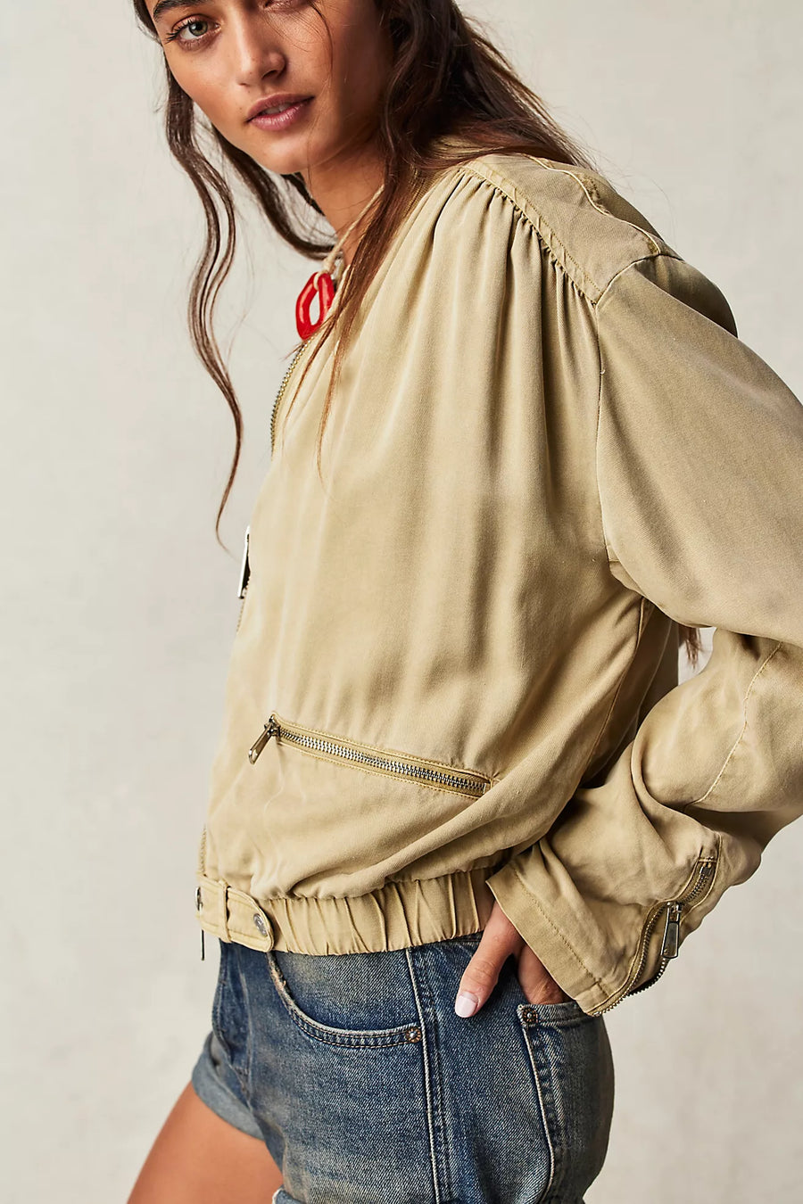 Free People Knock Out Siren Bomber - Tidal Foam