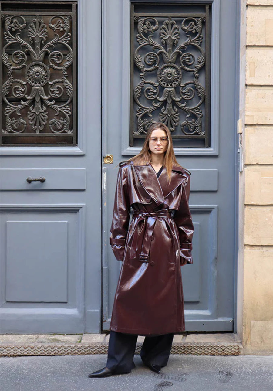 Blanca Hailey Trench - Burgundy