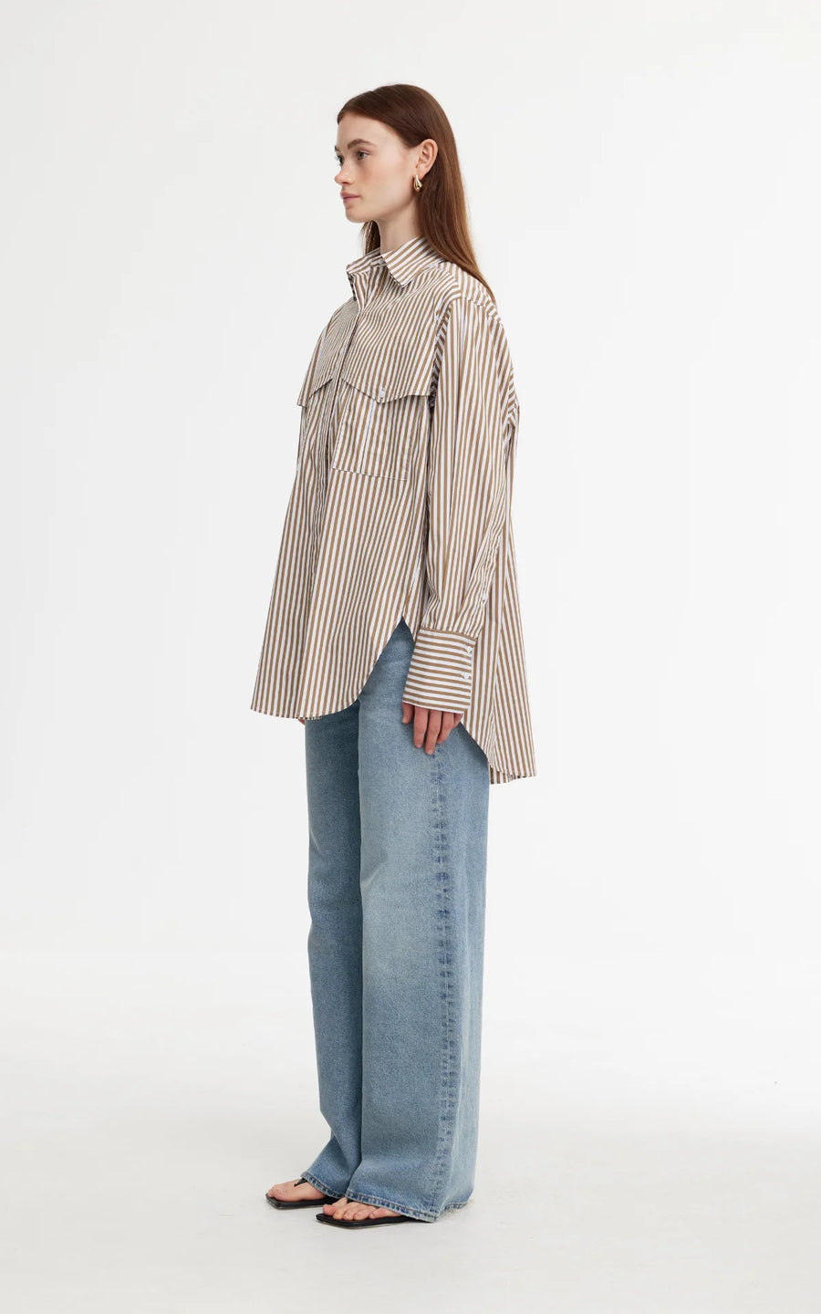 Kinney Riley Shirt - Stone/Ivory Stripe
