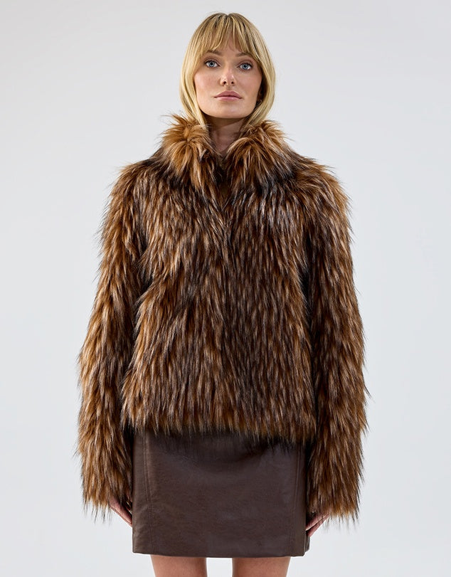 Unreal Fur Fur Delish Jacket - Brown Raccoon