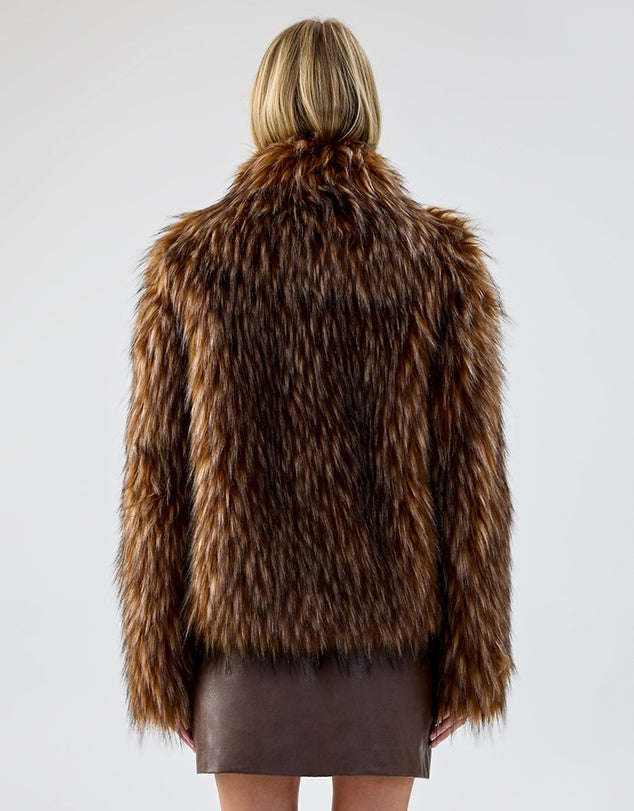 Unreal Fur Fur Delish Jacket - Brown Raccoon