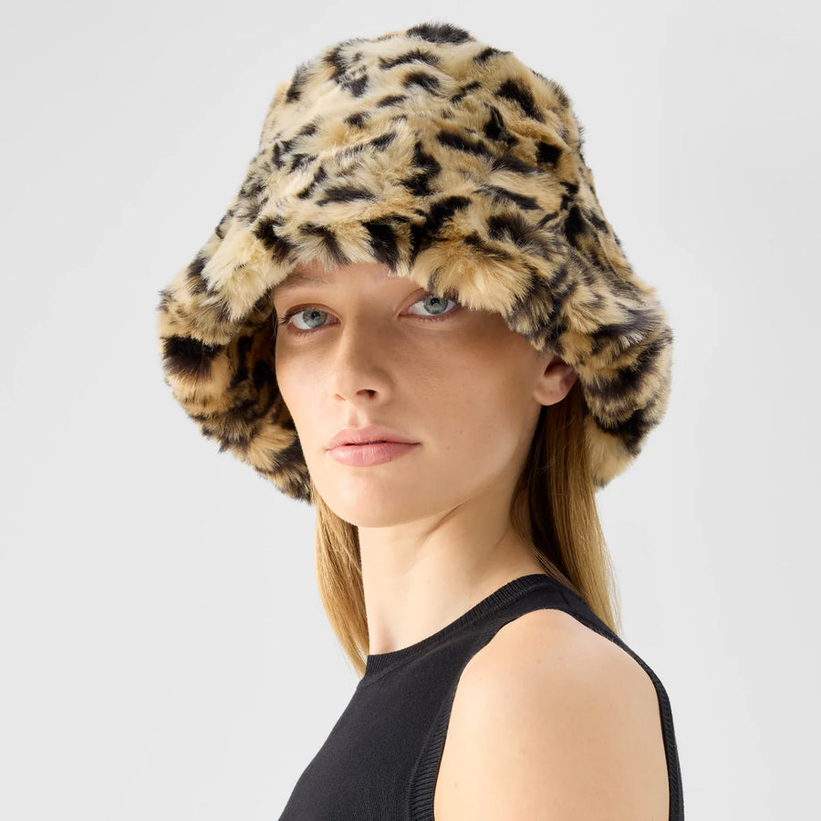 Unreal Fur Yeoman Hat - Light Leopard