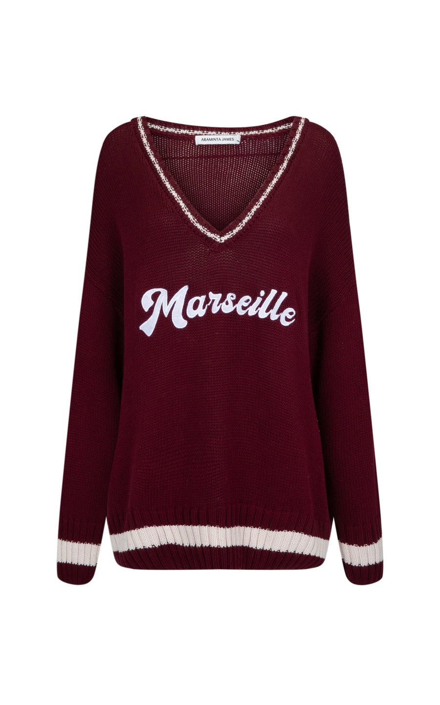 Araminta James Marseille V-Neck Sweater - Red Wine