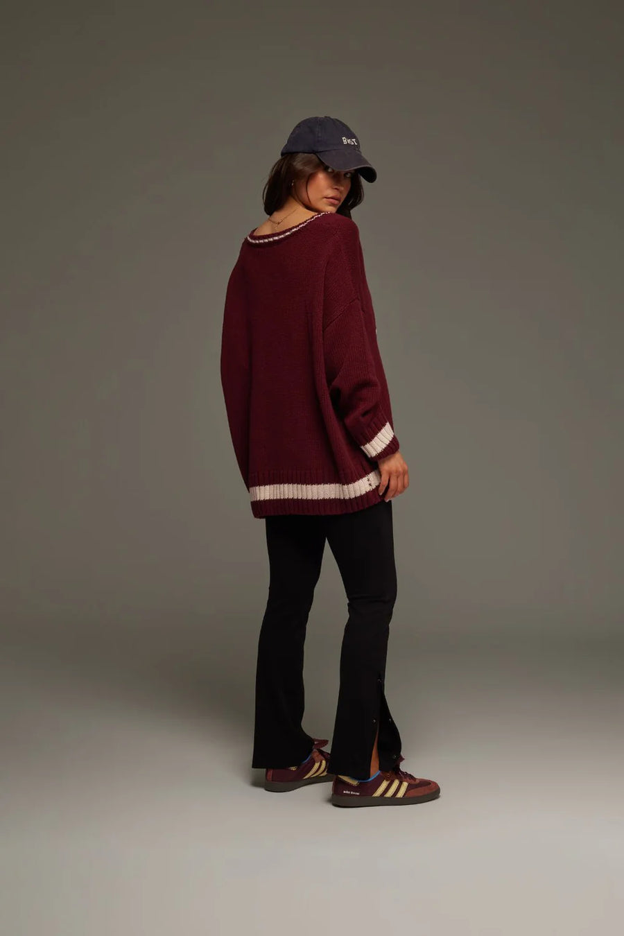 Araminta James Marseille V-Neck Sweater - Red Wine