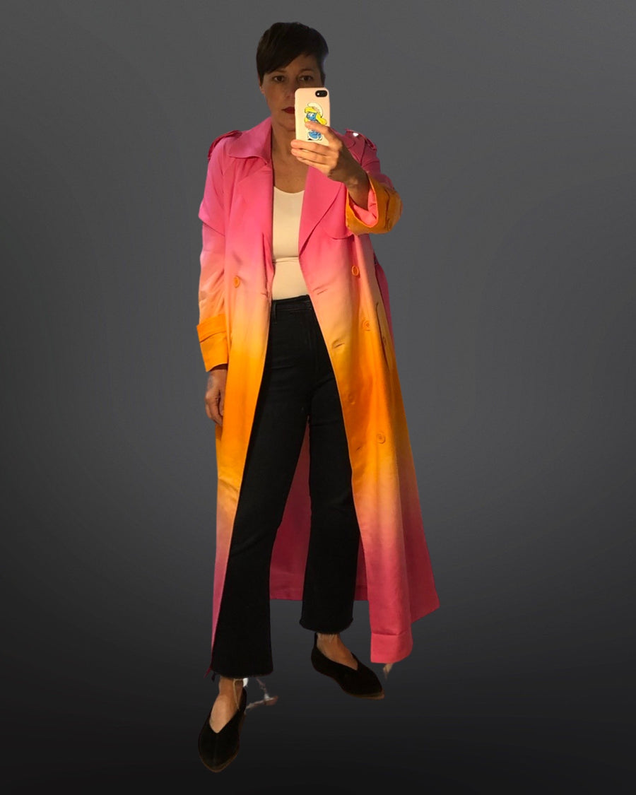 Pippa The Label - Beatrix Trench Coat - Hot Pink/Neon Orange