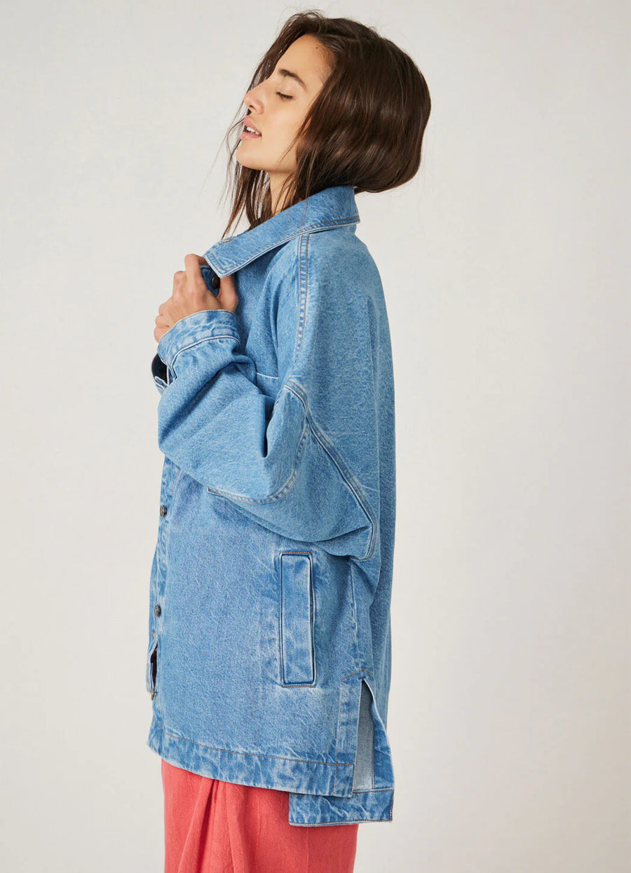 Free People Madison City Denim Jacket - Solar Wash