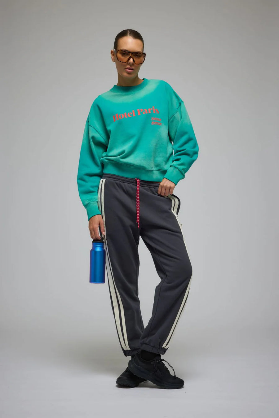 Araminta James Hotel Paris Sweatshirt - Washed Ocean Green