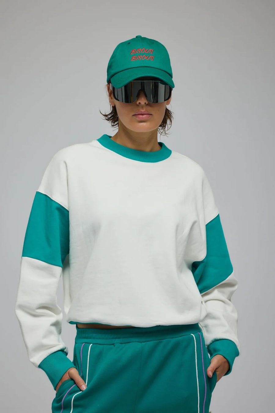 Araminta James Bisous Cap - Ocean Green
