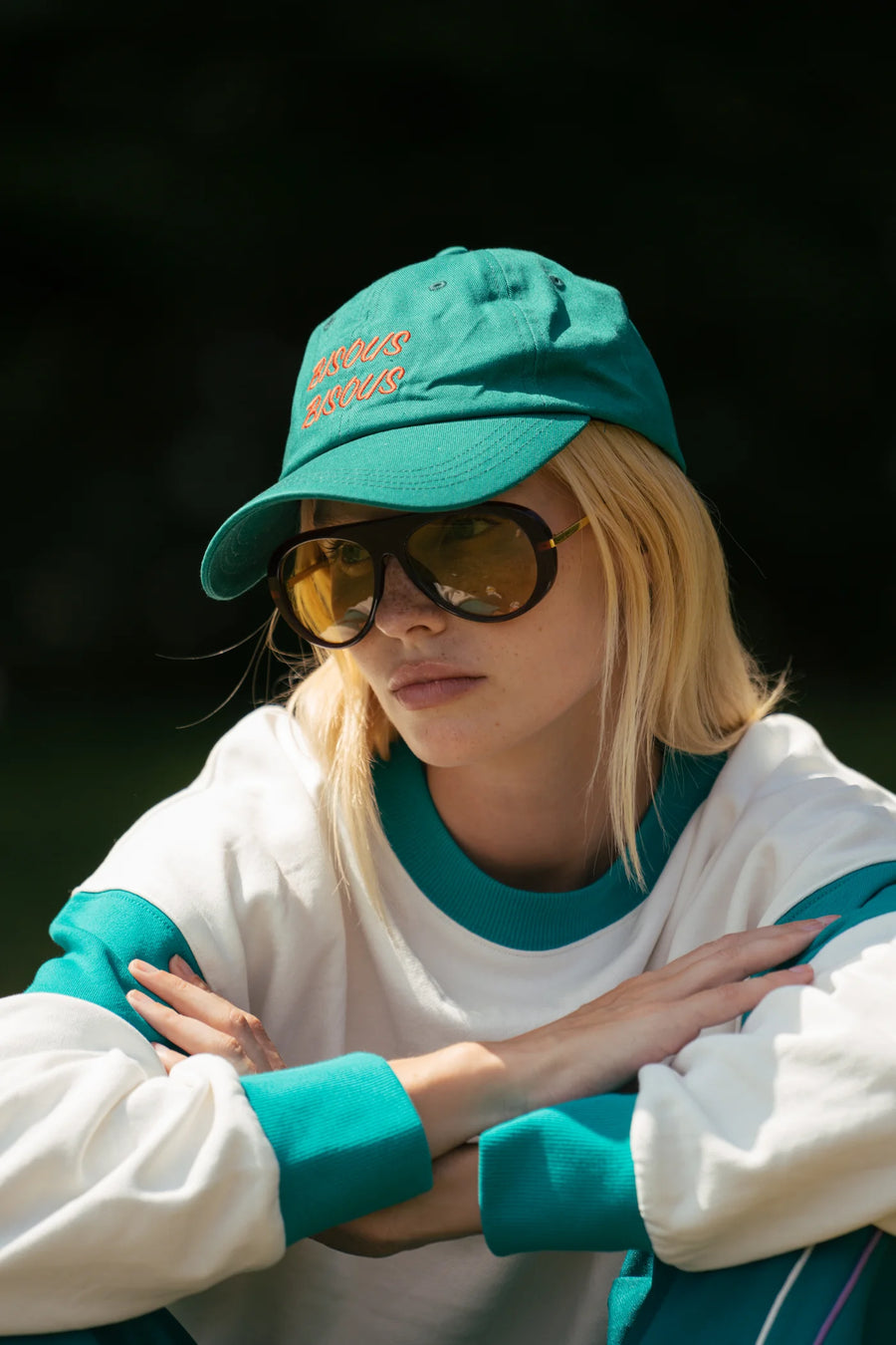 Araminta James Bisous Cap - Ocean Green