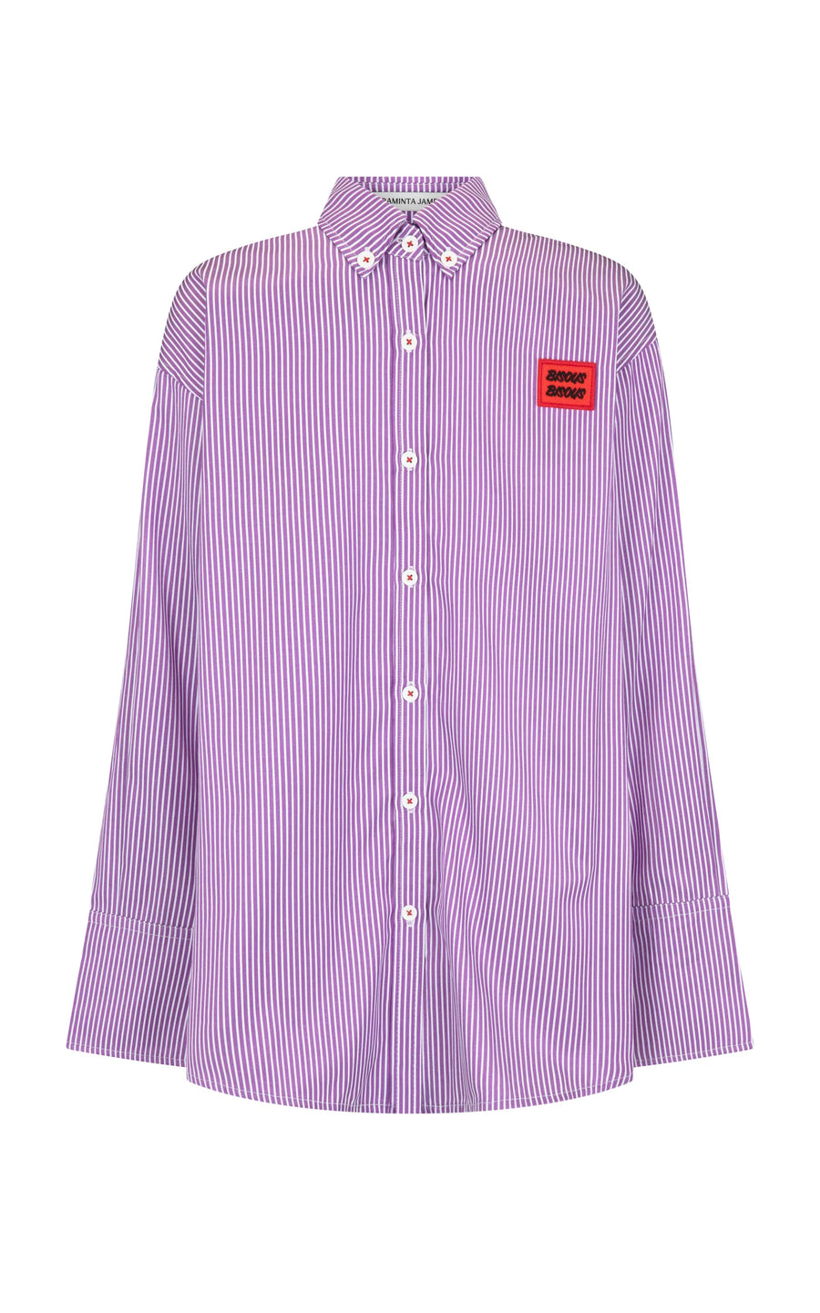 Araminta James Bisous Cotton Stripe Shirt - Violet