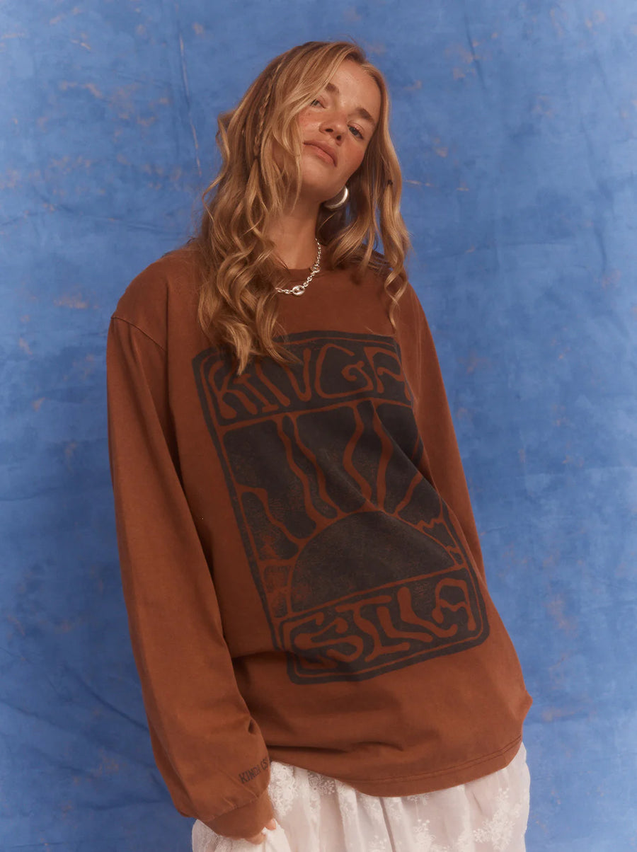 Kinga Csilla Lino Roses Tee - Brown