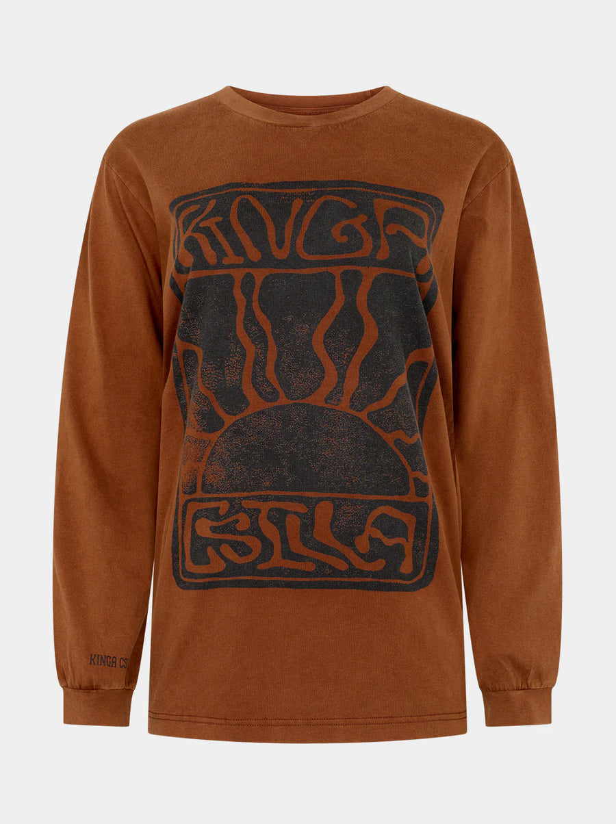 Kinga Csilla Lino Roses Tee - Brown