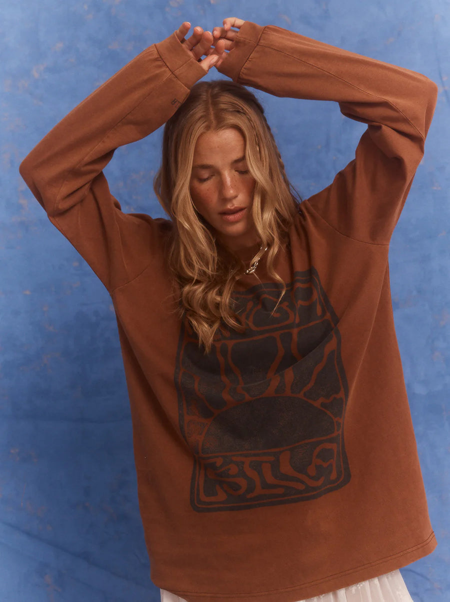 Kinga Csilla Lino Roses Tee - Brown