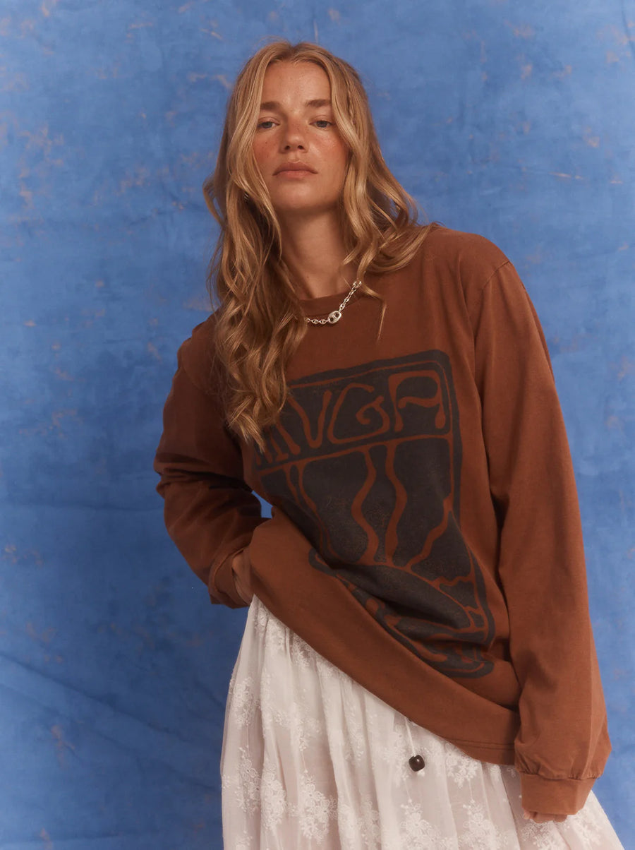 Kinga Csilla Lino Roses Tee - Brown