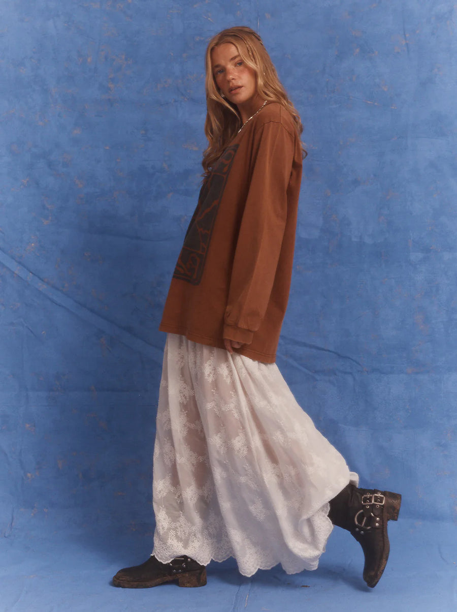Kinga Csilla Lino Roses Tee - Brown