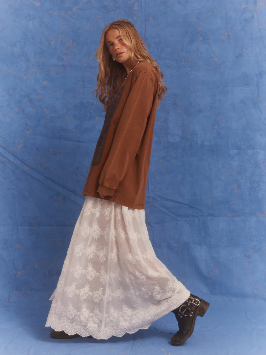 Kinga Csilla Lino Roses Tee - Brown
