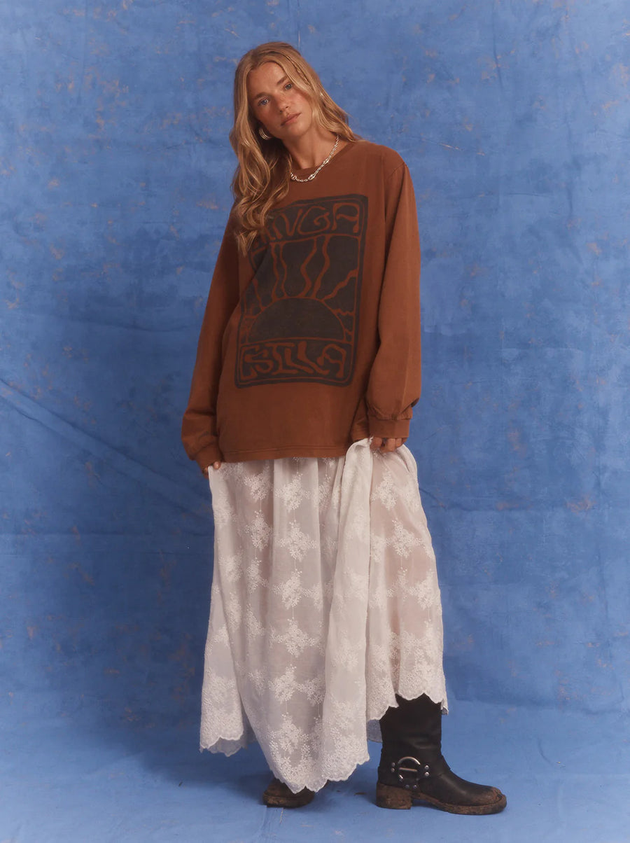 Kinga Csilla Lino Roses Tee - Brown