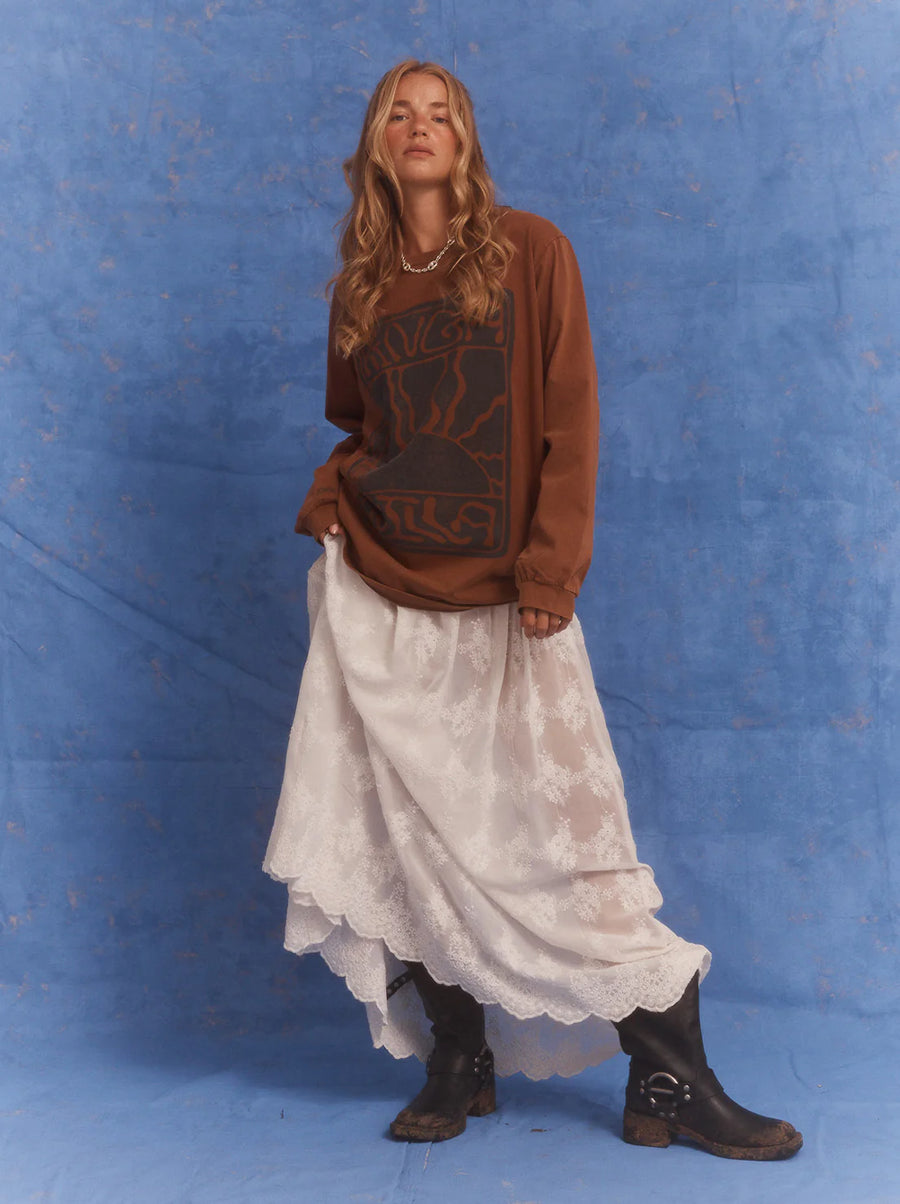 Kinga Csilla Lino Roses Tee - Brown