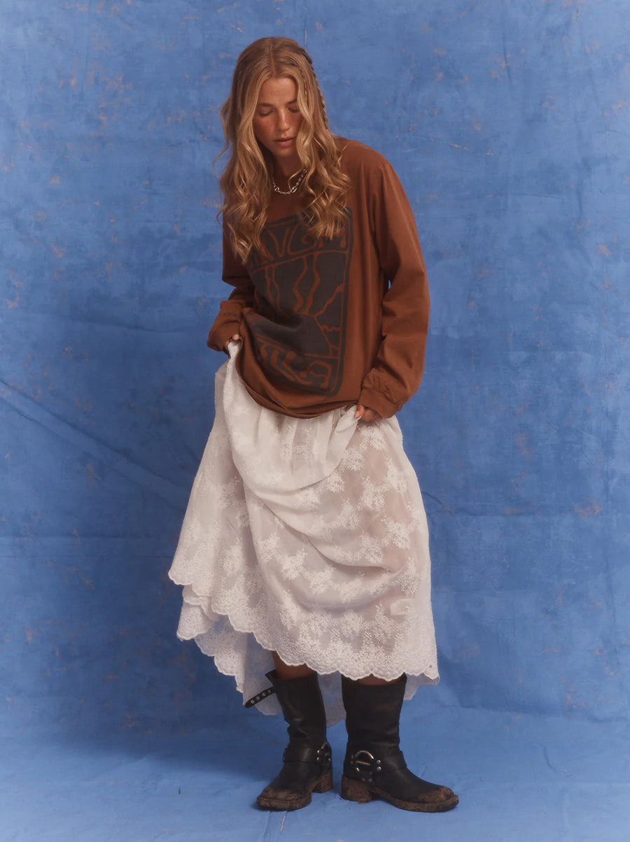 Kinga Csilla Lino Roses Tee - Brown