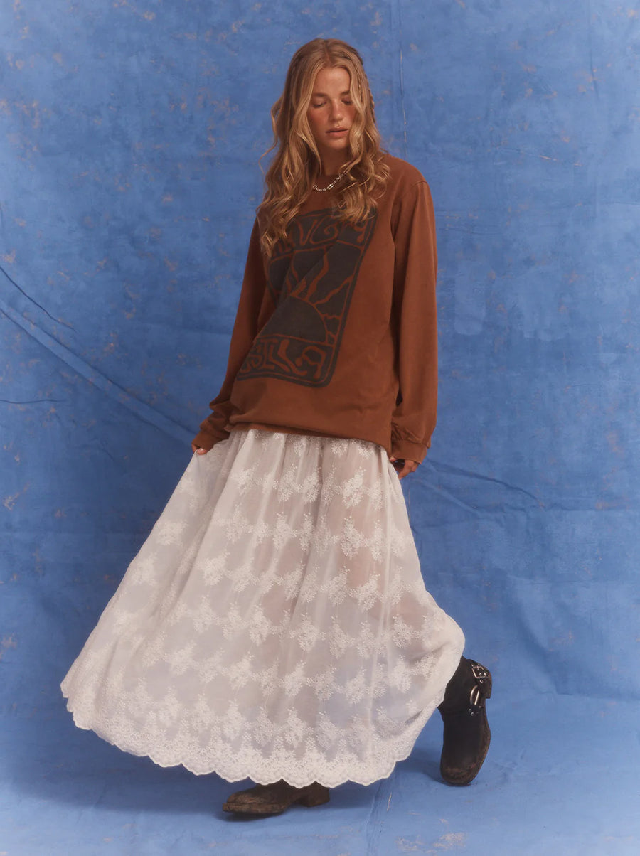 Kinga Csilla Lino Roses Tee - Brown