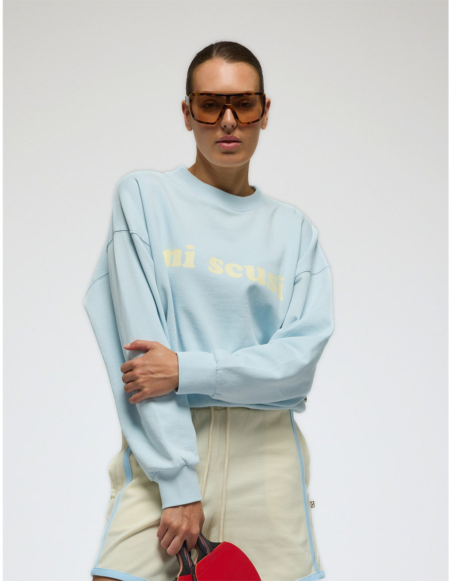 Araminta James Mi Scusi Sweatshirt - Washed Glacier