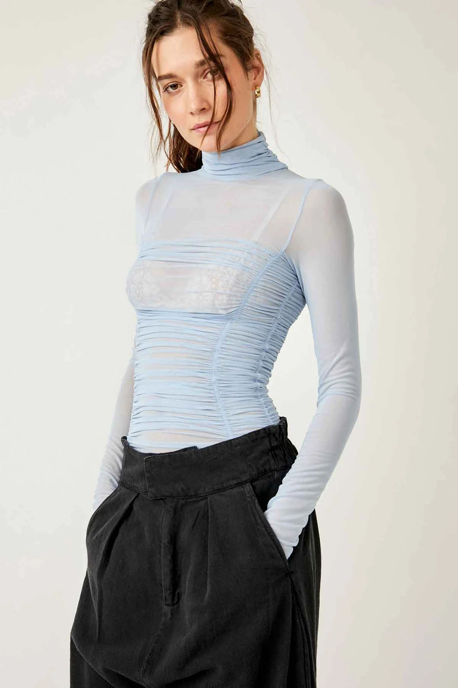 Free People Under It All Bodysuit - Silver Blues FINAL SALE