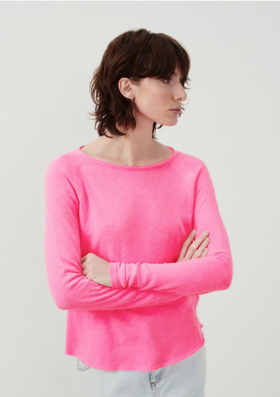 American Vintage Sonoma L/S Tee Shirt - Pink Acid Flou