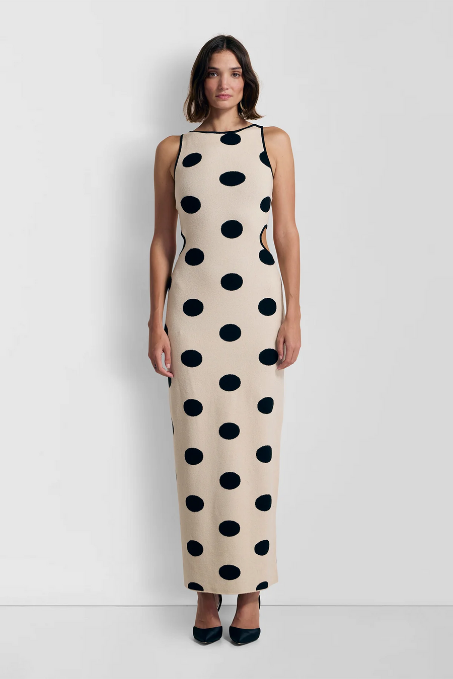 The Wolf Gang Mira Knit Maxi Dress - Creme Spot FINAL SALE
