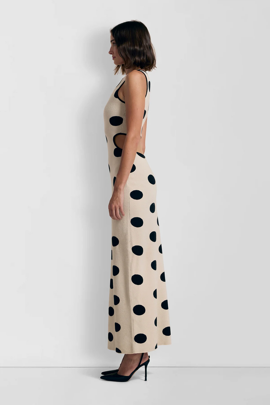 The Wolf Gang Mira Knit Maxi Dress - Creme Spot FINAL SALE