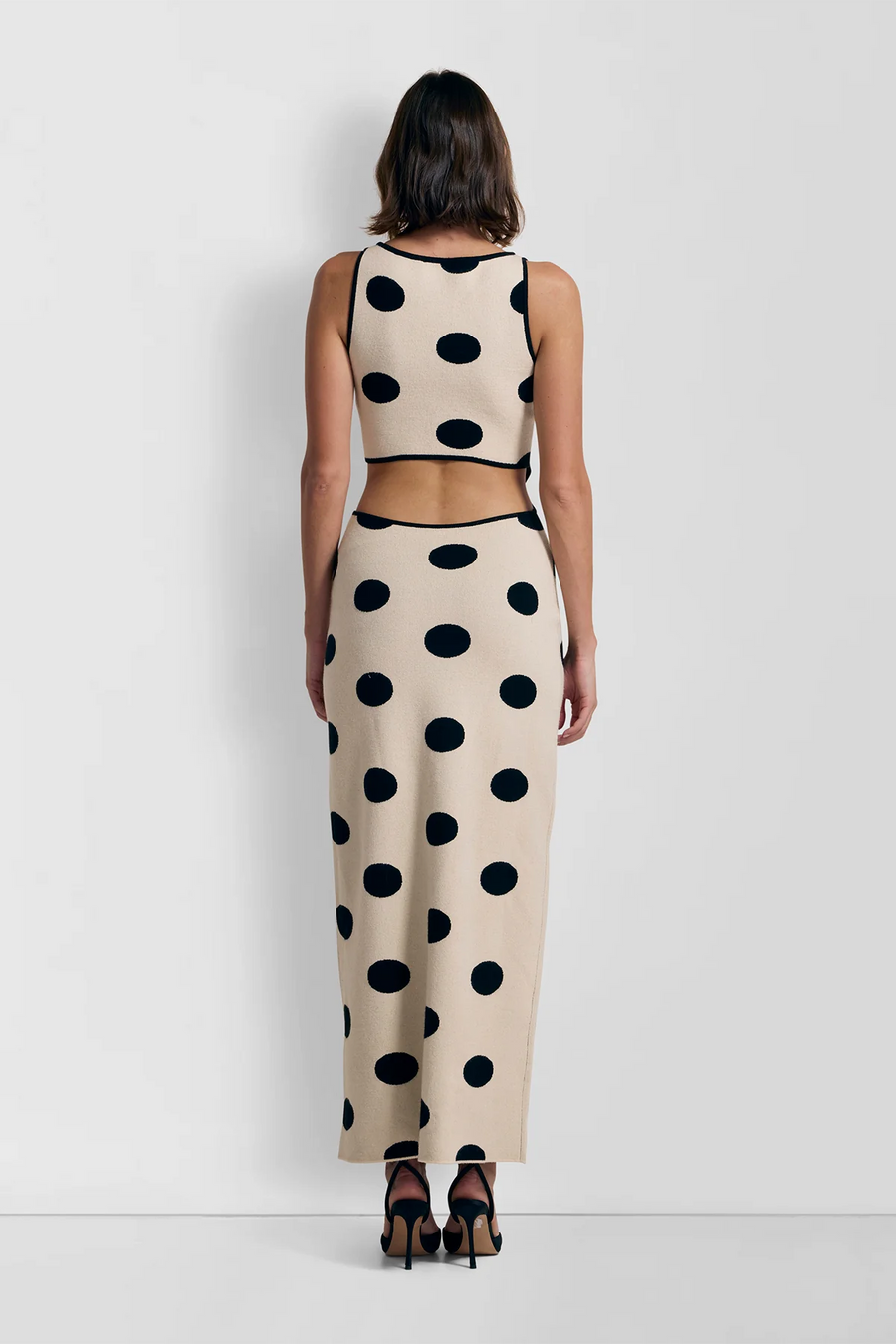 The Wolf Gang Mira Knit Maxi Dress - Creme Spot FINAL SALE