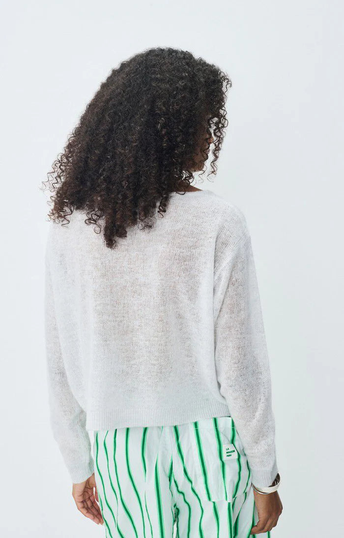 American Vintage Dumy V Neck Jumper - Arctic Melange