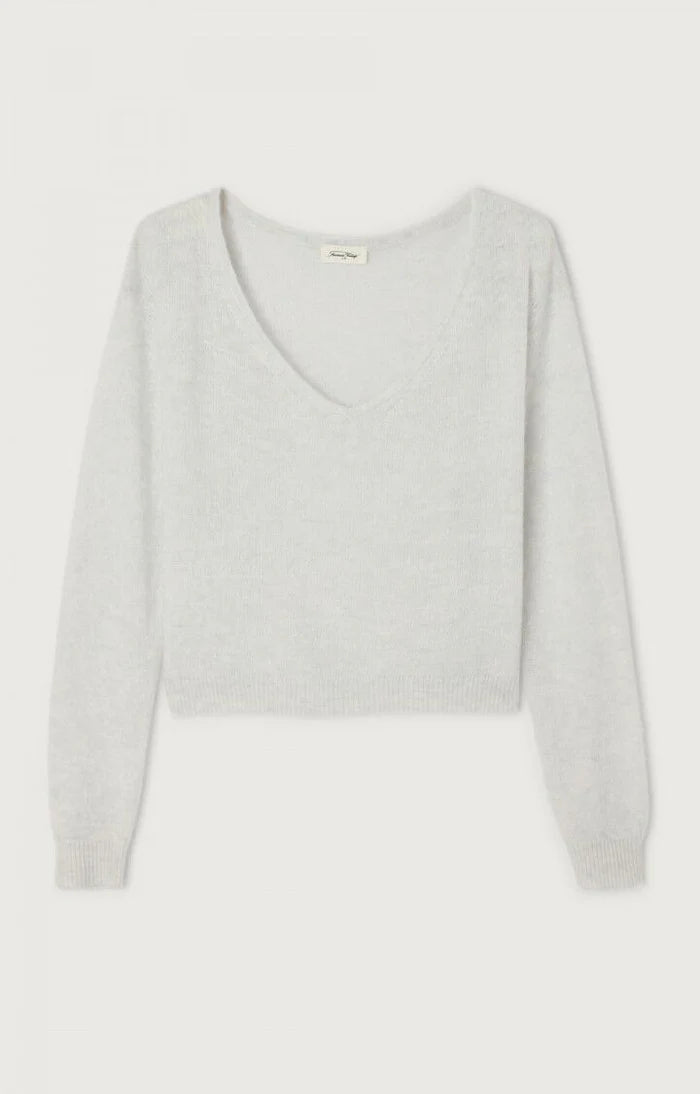 American Vintage Dumy V Neck Jumper - Arctic Melange