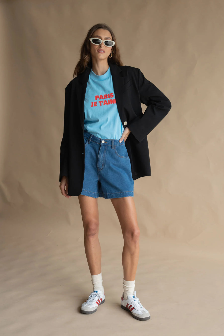 Araminta James Je T'aime Tee - Ice Blue