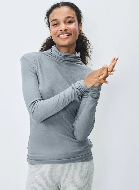American Vintage Massachusetts Long Sleeve Turtleneck - Vintage Storm