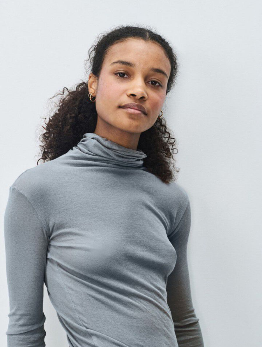 American Vintage Massachusetts Long Sleeve Turtleneck - Vintage Storm