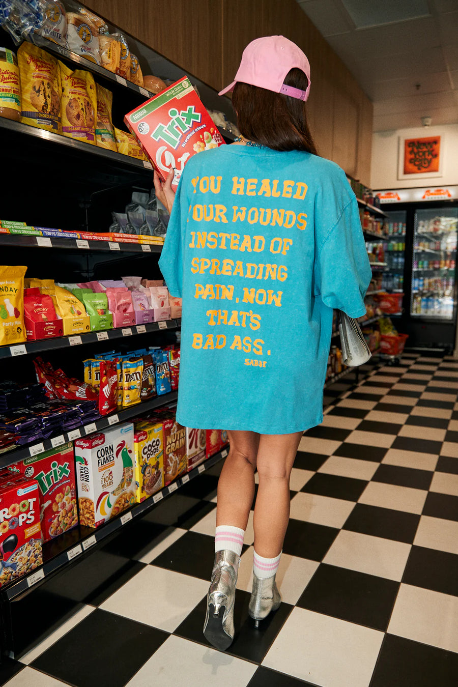 Sabbi The Very Oversized Self Love Club Tee - Blue