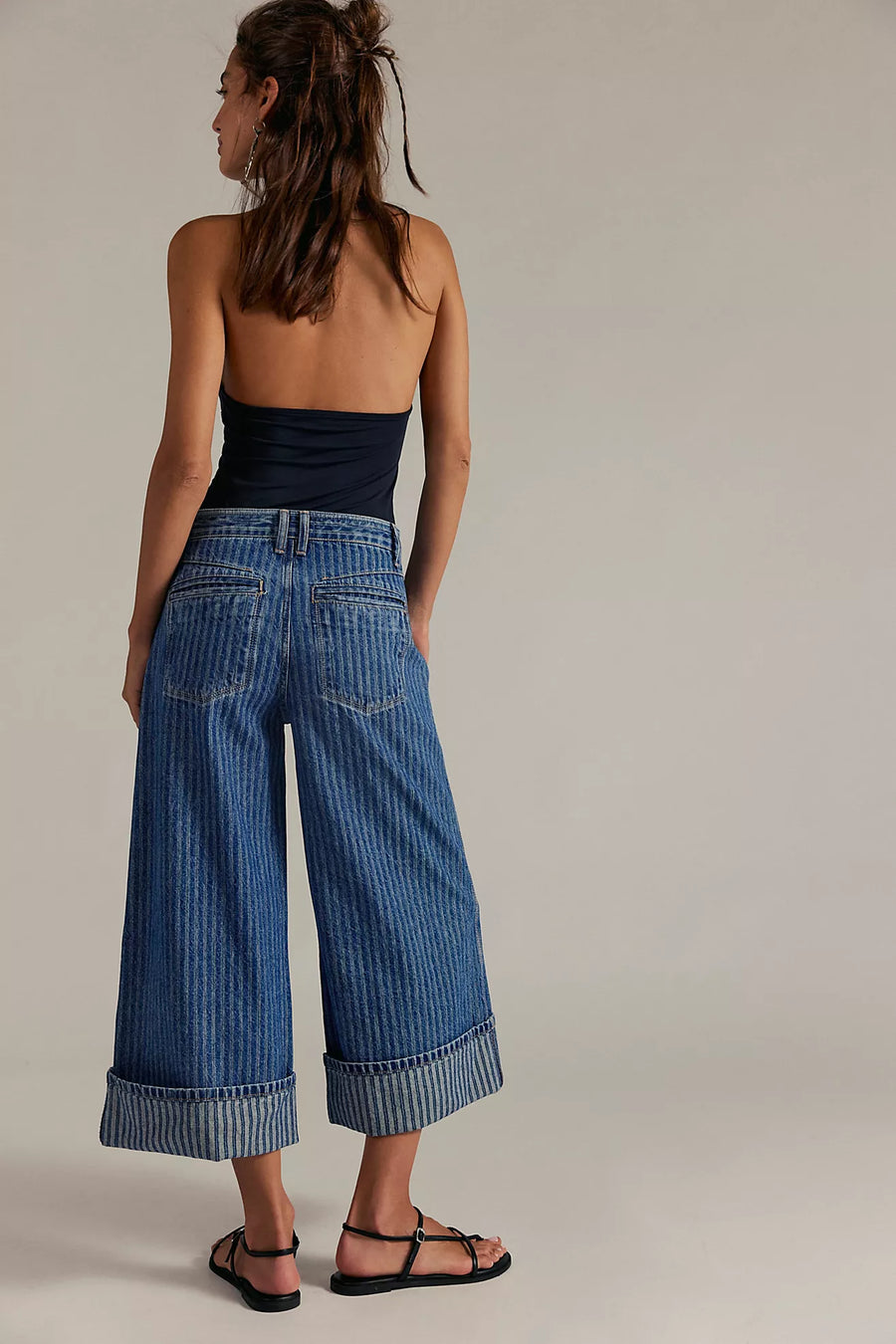 Free People Brette Cropped Wide Leg - Bittersweet Blue