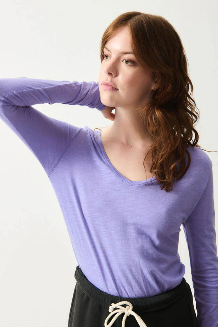 American Vintage Sonoma L/S V-neck - Vintage Lilac