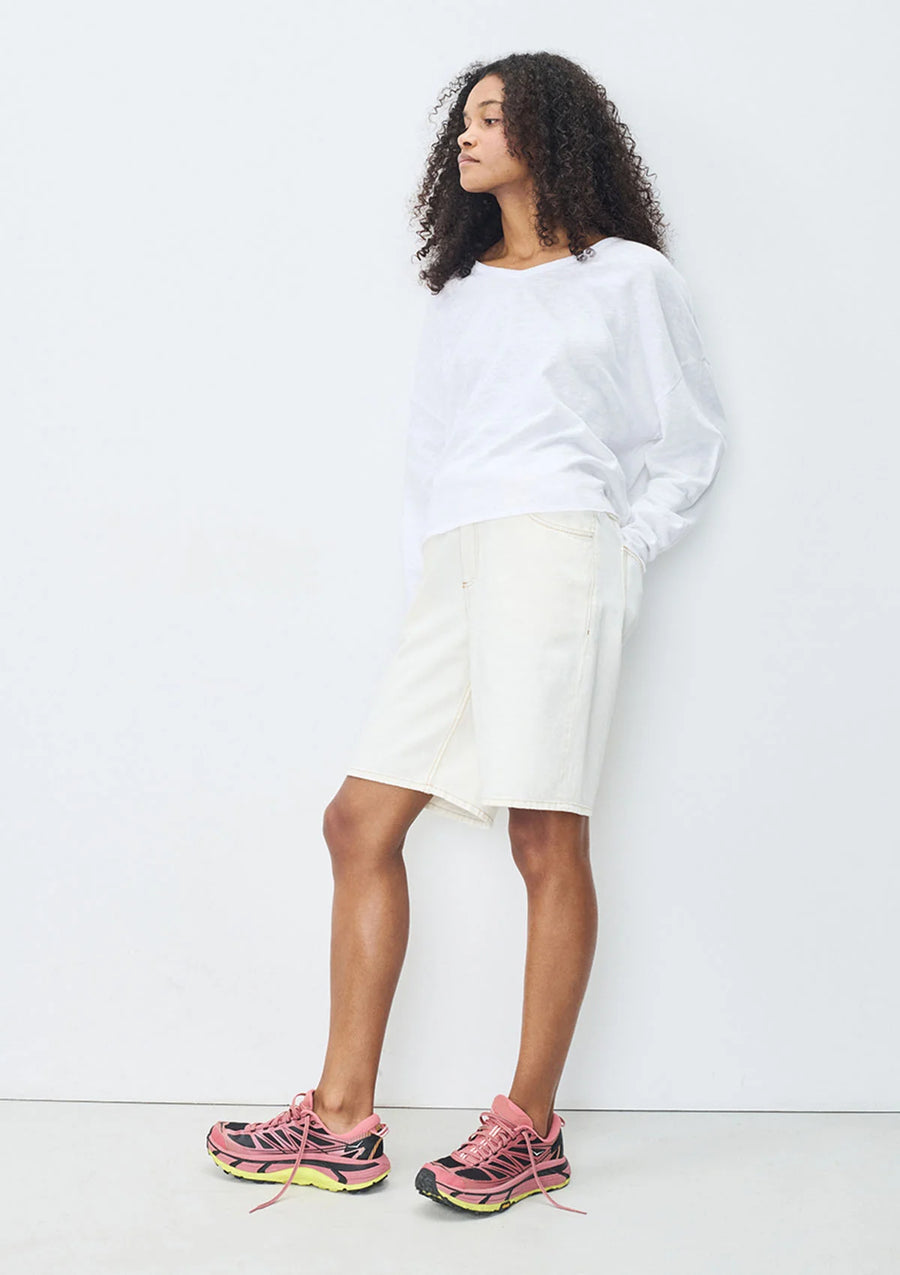 American Vintage Sonoma L/S V-neck - White